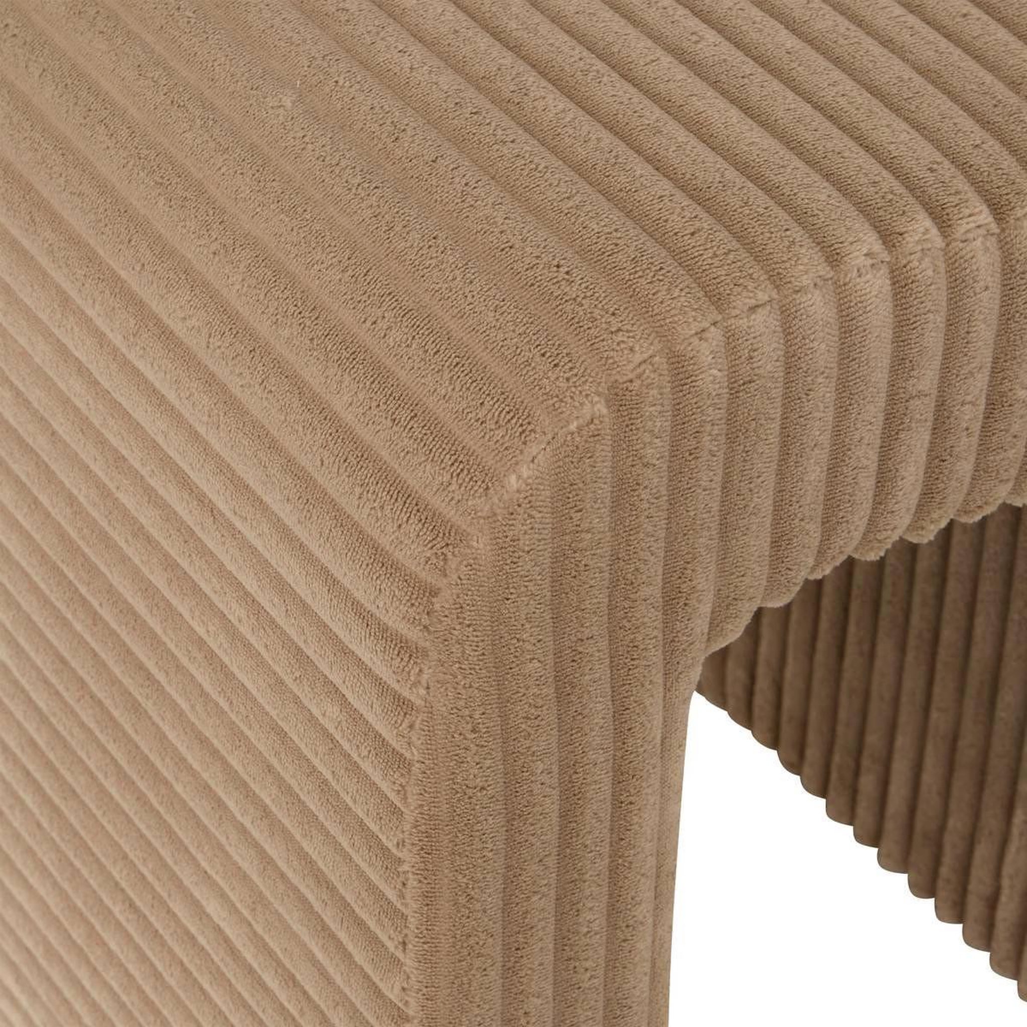Voir la diapositive 2 : ATMOSPHERA Pouf arche velours côtelé  sevi  43cm beige foncé