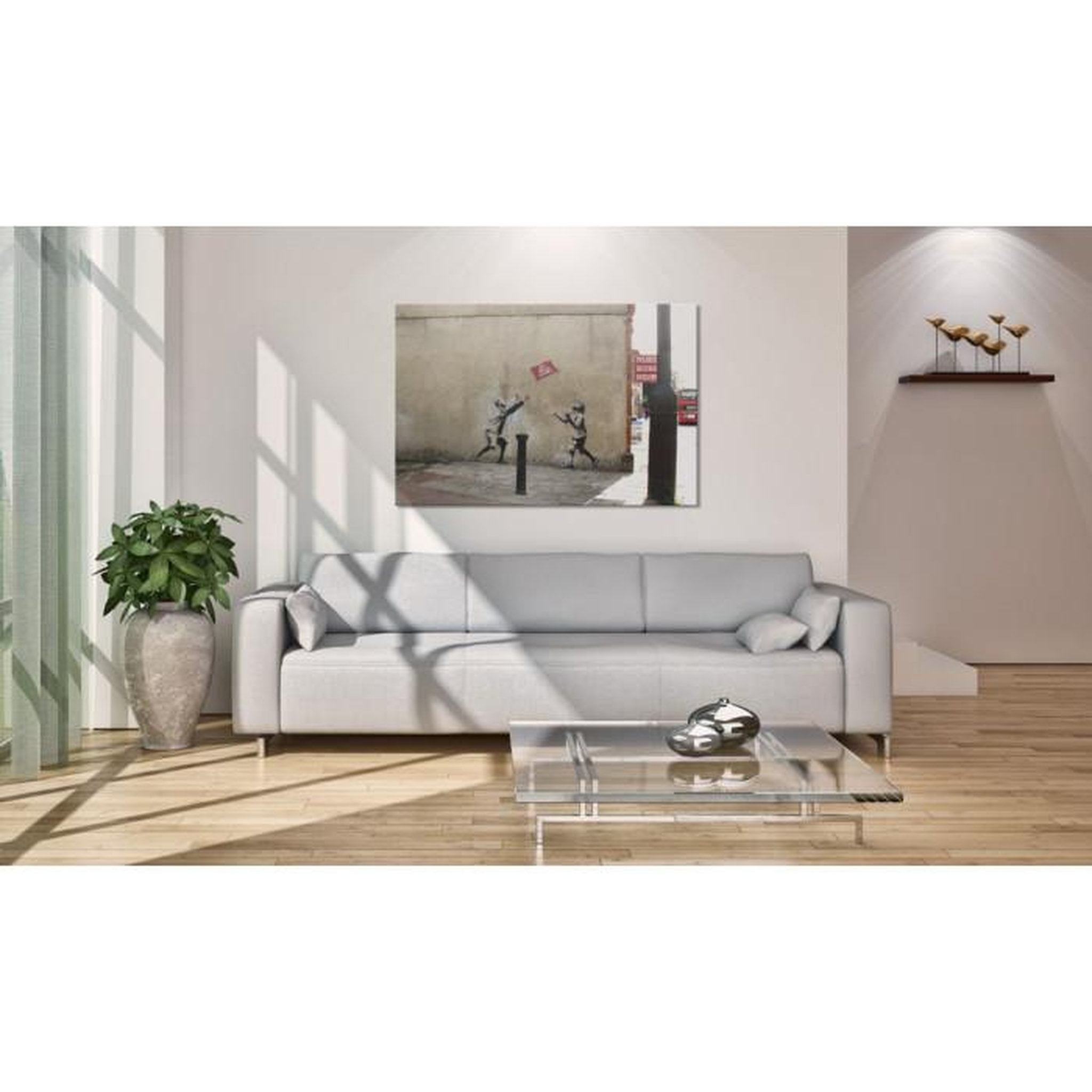 Voir la diapositive 2 : Paris Prix Tableau Imprimé  Jeux de Ballon Interdits - Banksy  40x60cm