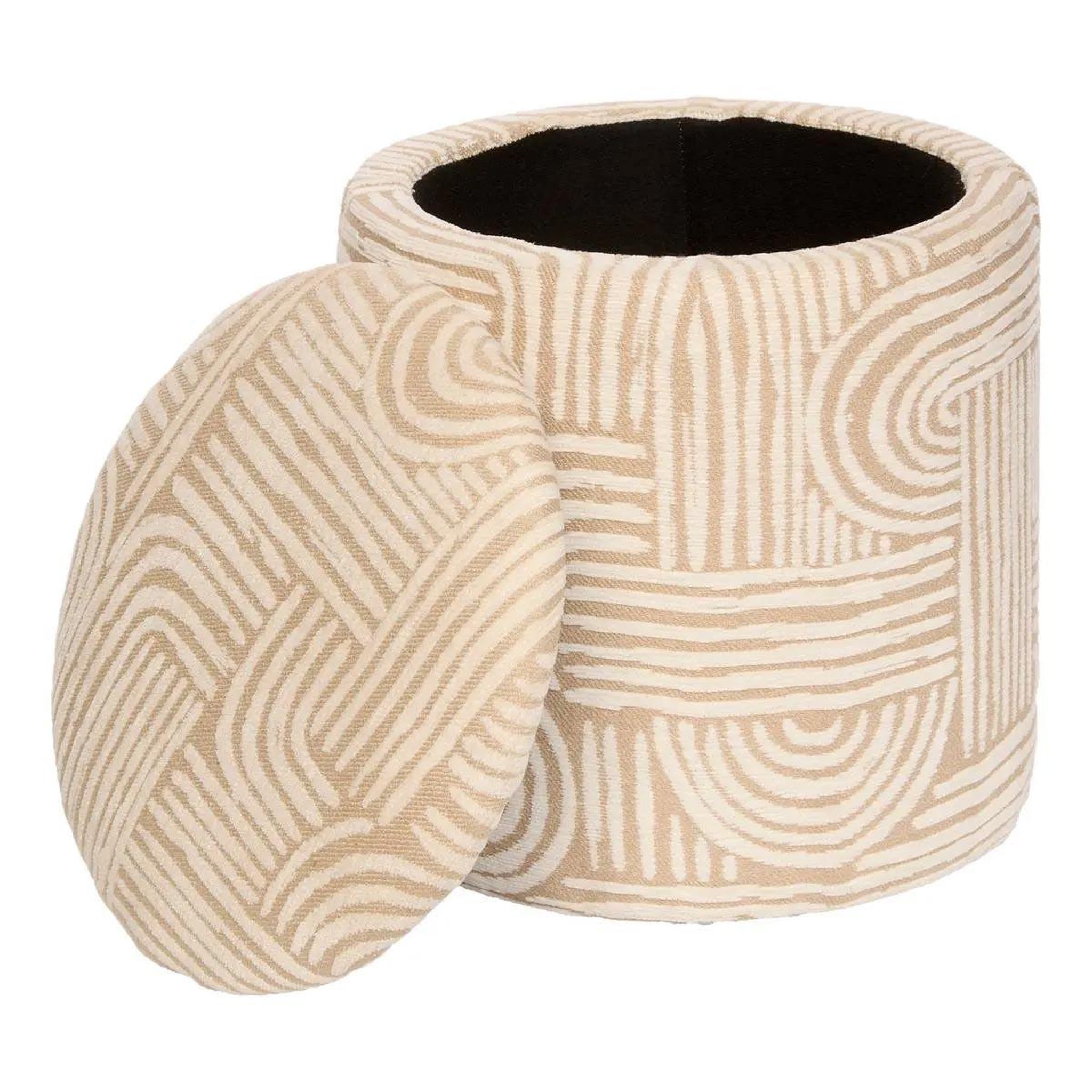 Voir la diapositive 2 : ATMOSPHERA Pouf coffre chenille  nubo  34cm beige