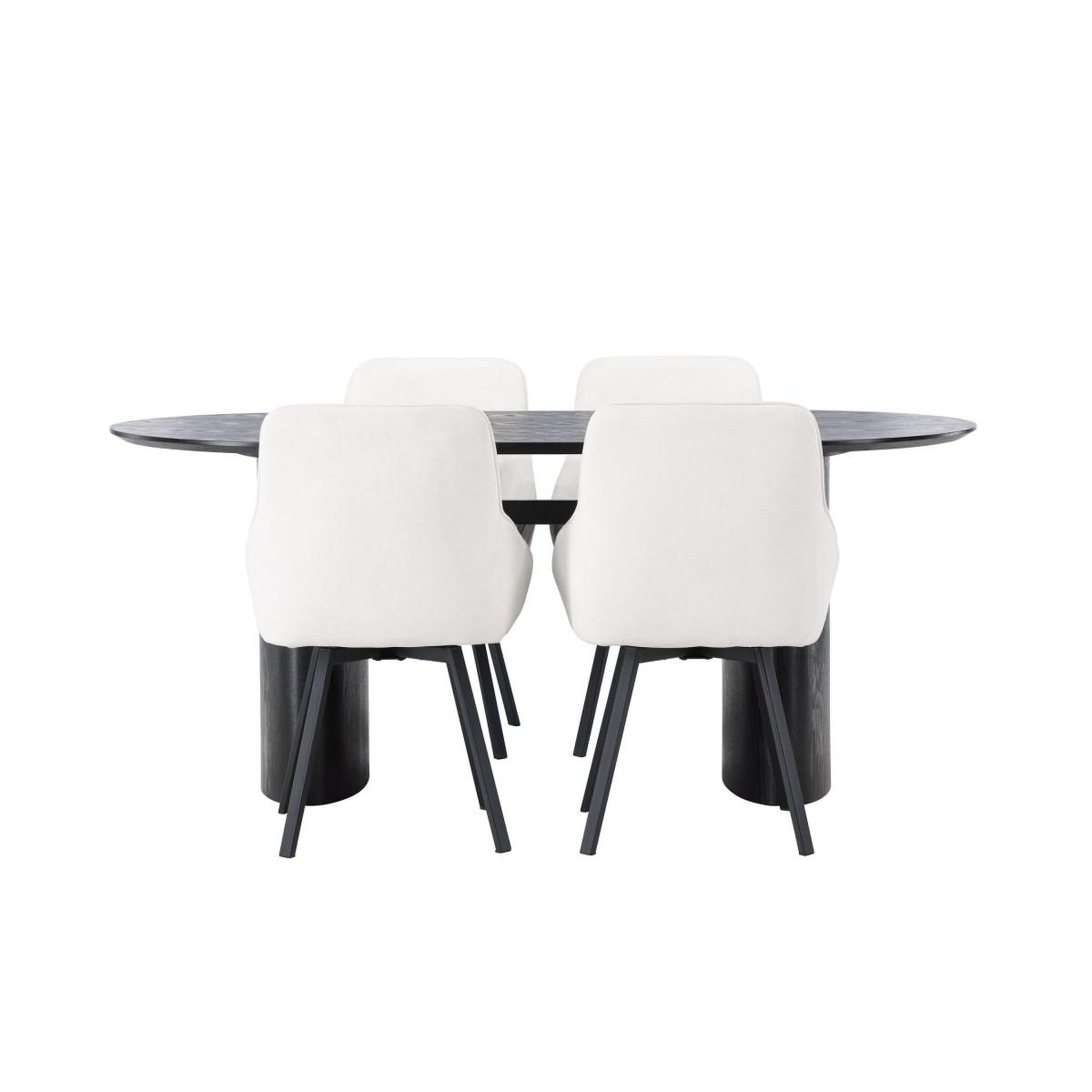 Voir la diapositive 4 : Paris Prix Ensemble table à manger & 4 chaises  isolde & rosie  180cm noir & beige