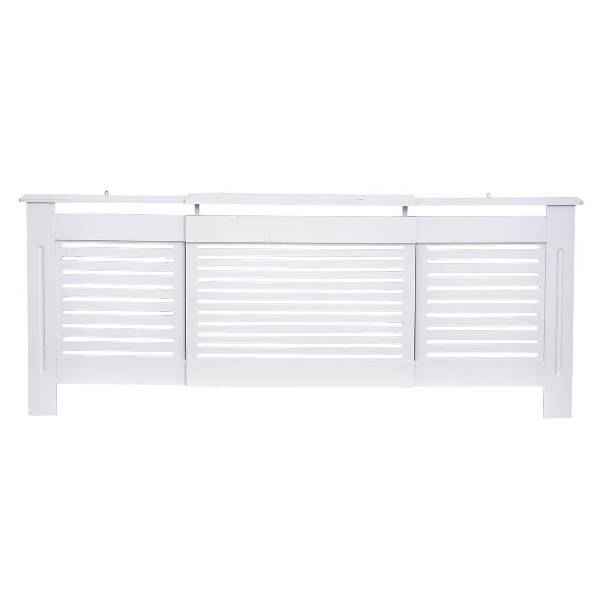 HOMCOM Cache-radiateur design contemporain longueur extensible 139-208,5L x 20,5I x 82,5H cm MDF blanc