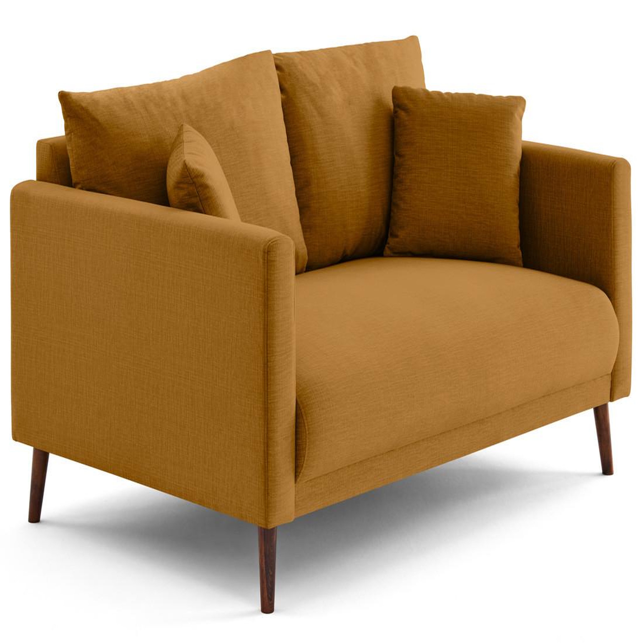 Voir la diapositive 4 : LISA DESIGN Ostrava - canapé droit 2 places en velours pieds en bois