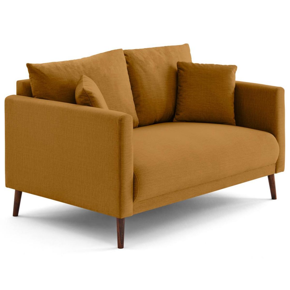 LISA DESIGN Ostrava - canapé droit 2 places en velours pieds en bois