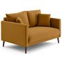 Voir la diapositive 4 : LISA DESIGN Ostrava - canapé droit 2 places en velours pieds en bois
