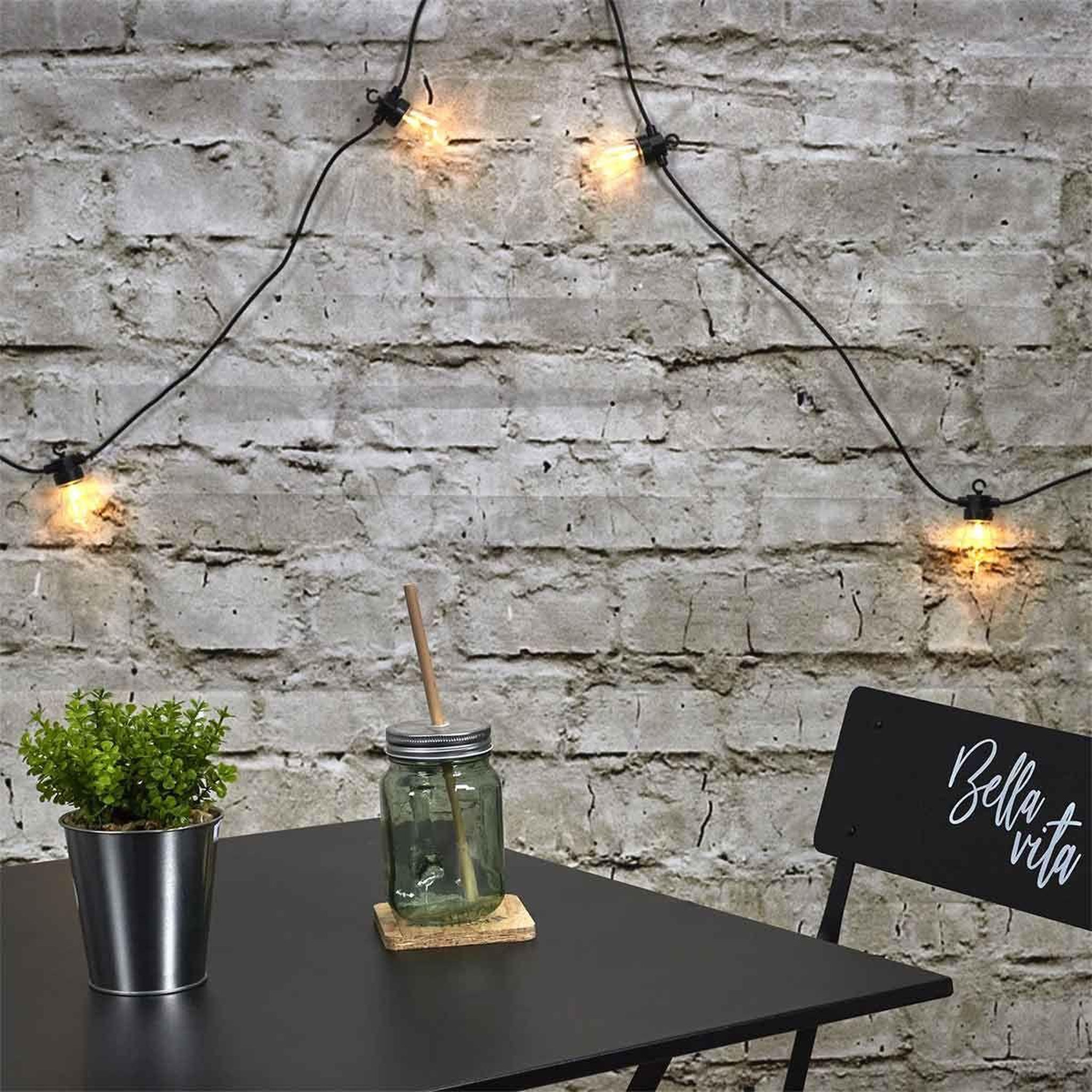 Voir la diapositive 4 : The Home Deco Factory Guirlande lumineuse extérieur  ampoule transparente  5m noir