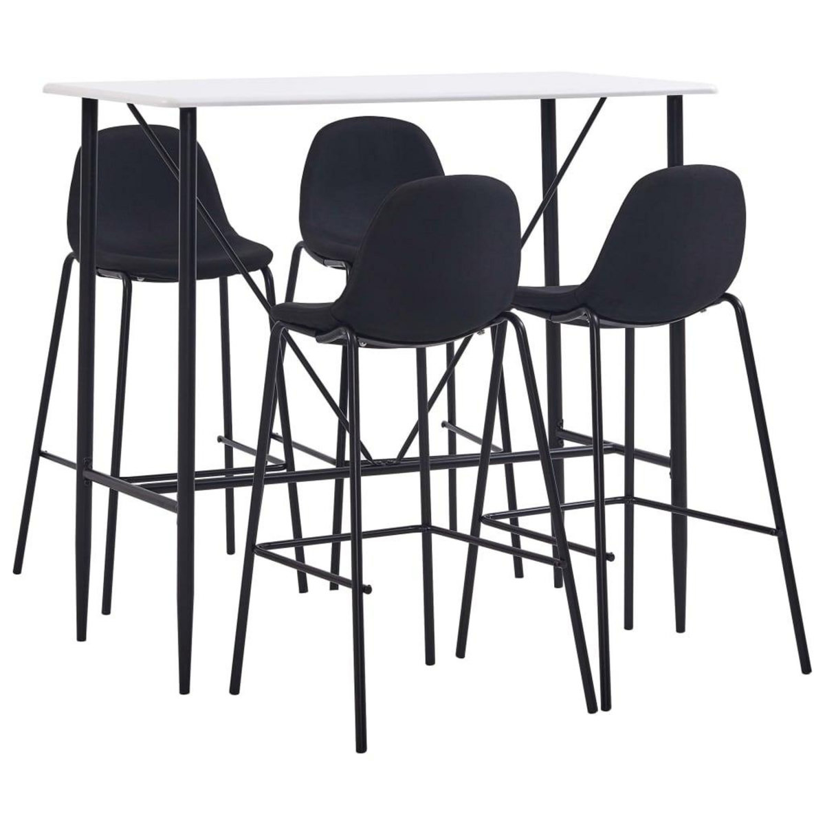 VIDAXL Ensemble de bar 5 pcs Tissu Noir