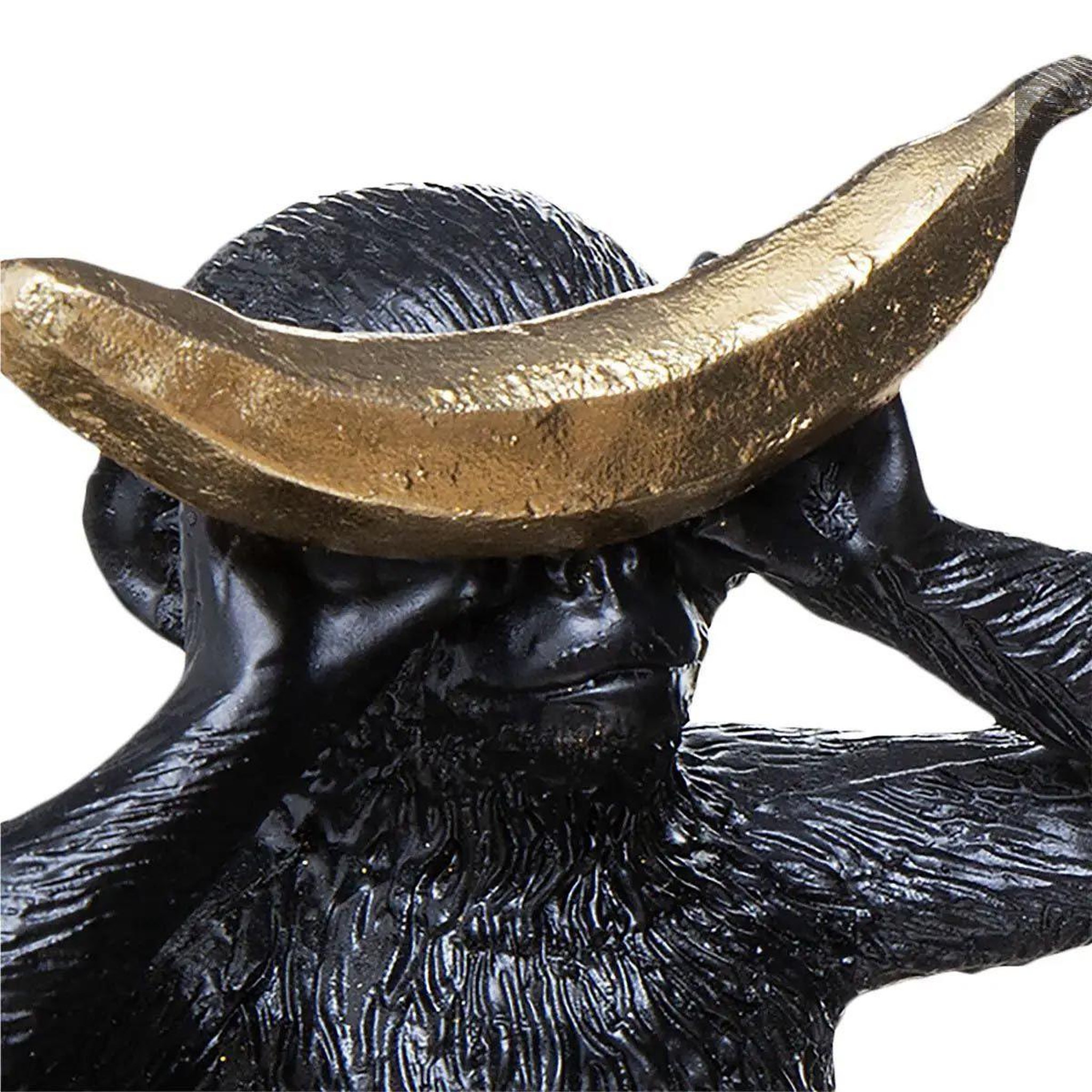 Voir la diapositive 2 : ATMOSPHERA Statuette Déco  3 Singes  40cm Noir & Or