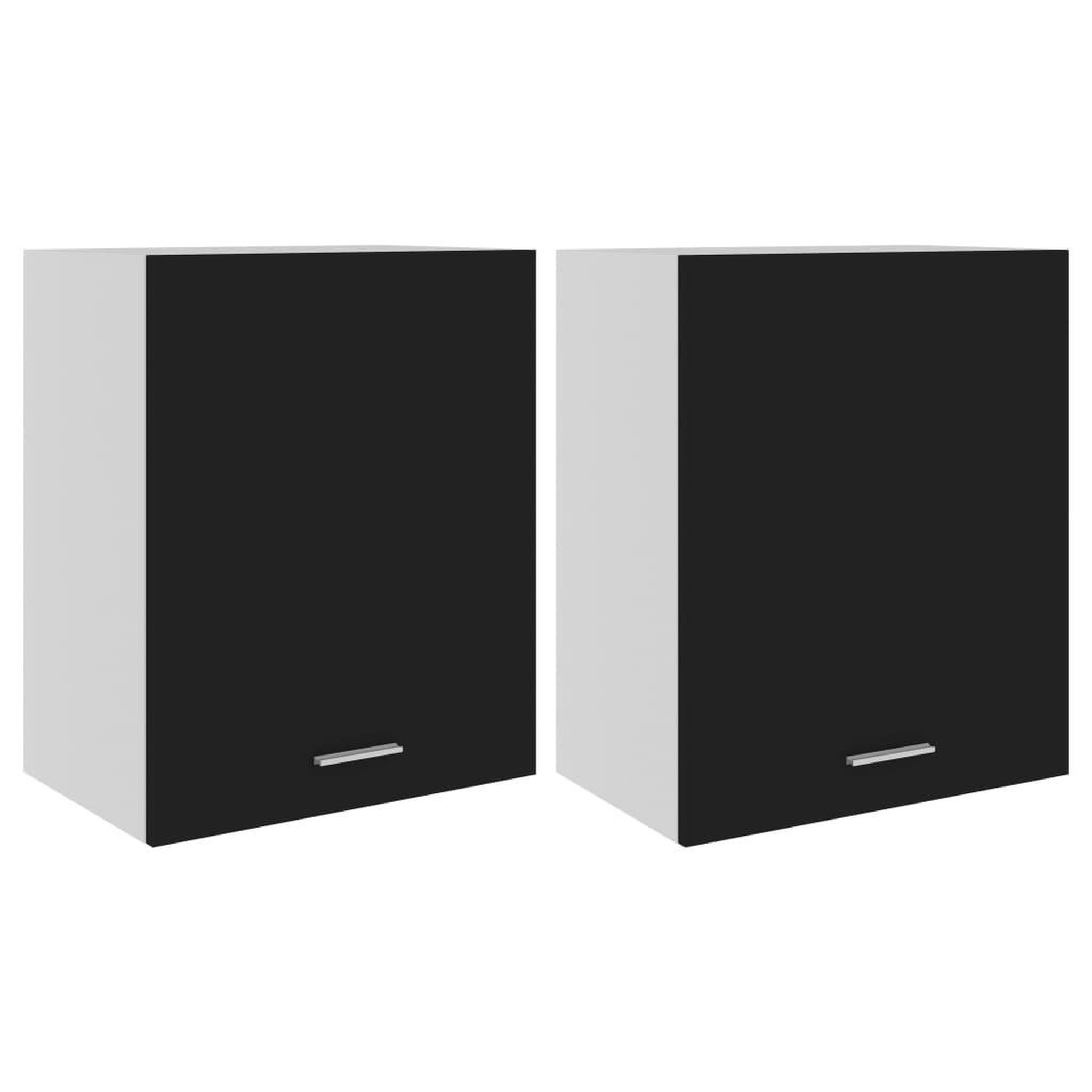 Voir la diapositive 2 : VIDAXL Armoires suspendues 2 pcs Noir 50x31x60 cm Bois d'ingenierie