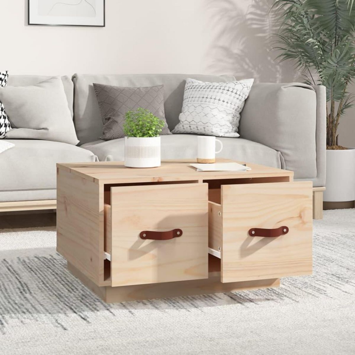 VIDAXL Table basse 60x53x35 cm Bois massif de pin