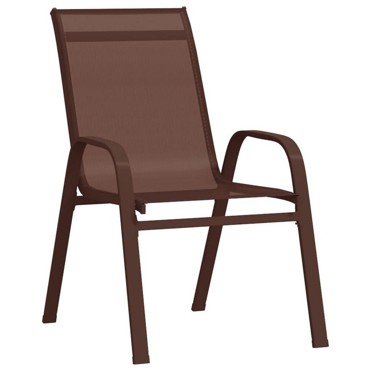 VIDAXL Chaises empilables de jardin lot de 2 Marron Tissu textilene