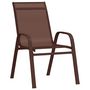 Voir la diapositive 3 : VIDAXL Chaises empilables de jardin lot de 2 Marron Tissu textilene