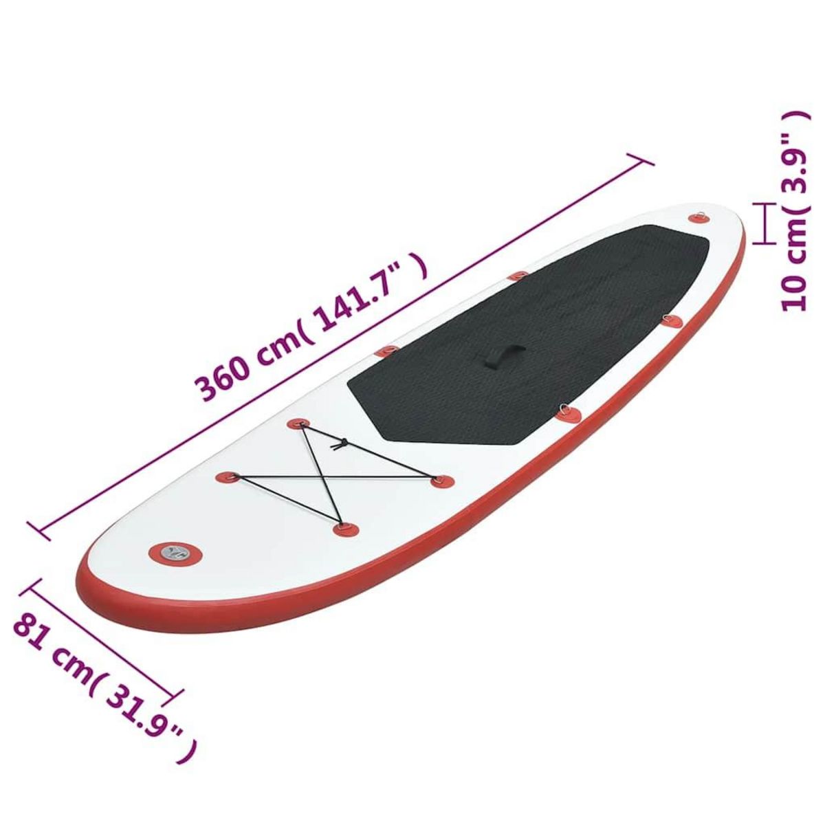 VIDAXL Ensemble de planches SUP gonflables rouge et blanc