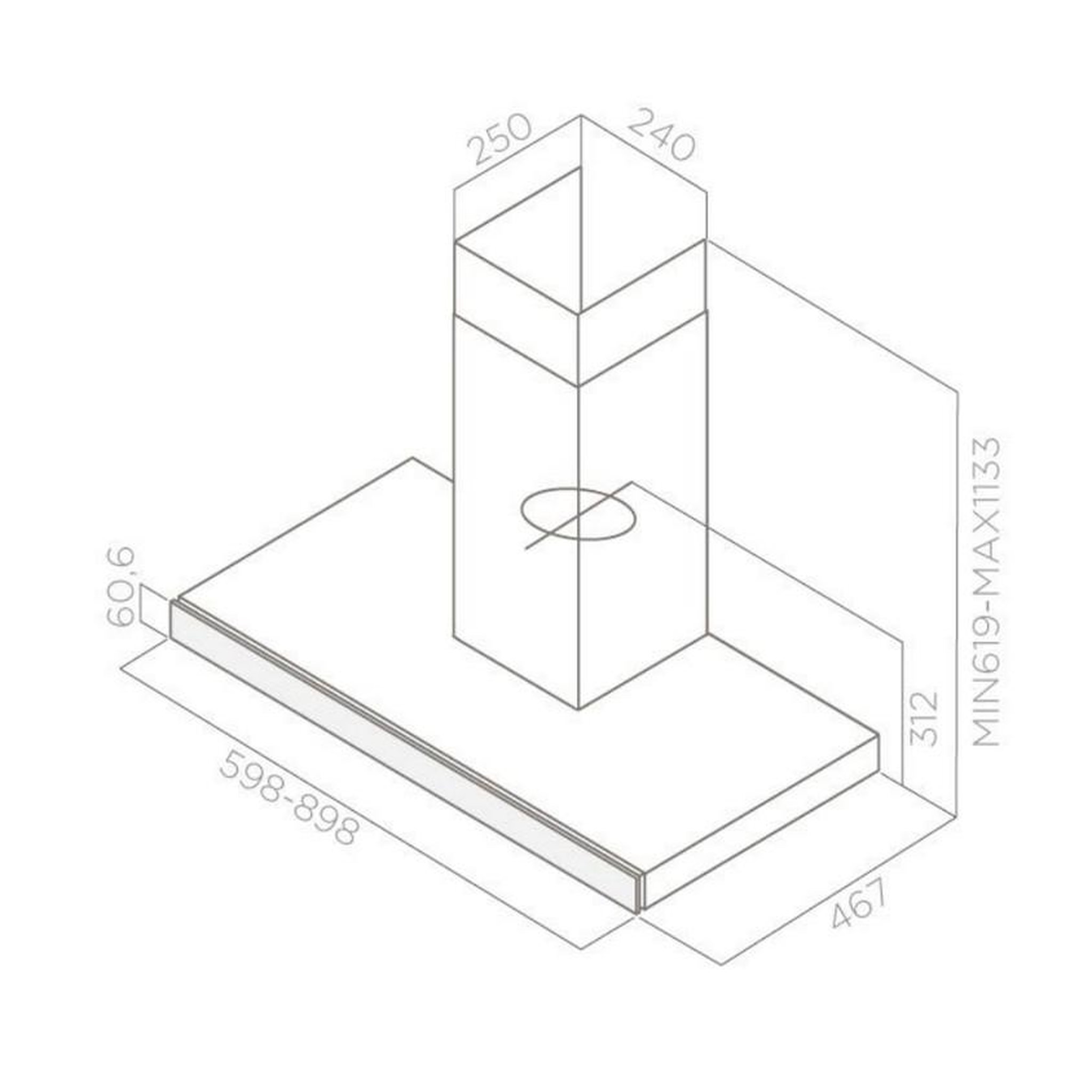 Voir la diapositive 4 : ELICA Hotte décorative murale 90cm 69db 581m3/h noir/inox - prf0104626a