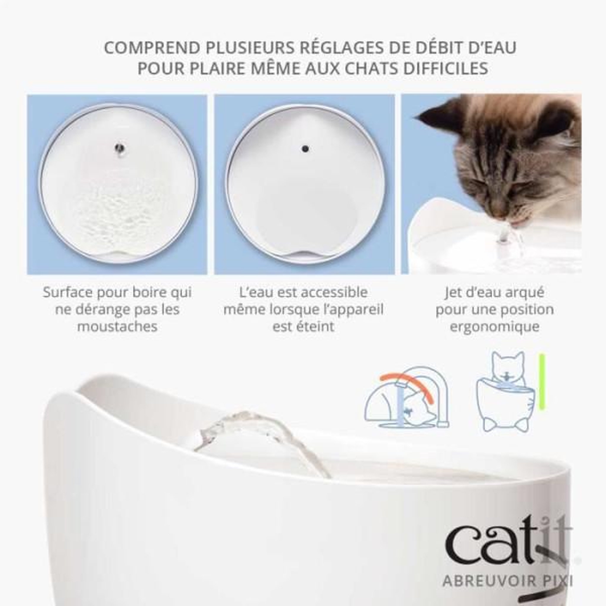 Voir la diapositive 4 : MARKET24 CAT IT Fontaine a eau automatique pour chat - 2,5 L - Vert