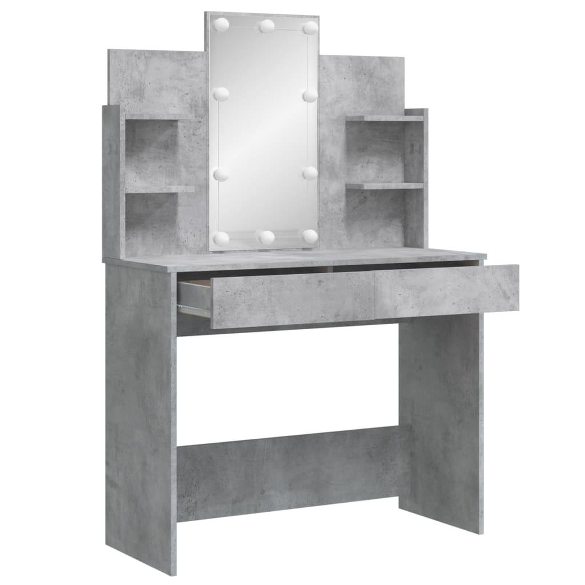 Voir la diapositive 4 : VIDAXL Coiffeuse avec lumieres LED gris beton 96x40x142 cm