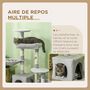 Voir la diapositive 6 : PAWHUT Arbre à chat griffoirs sisal naturel niche plateformes panier hamac jeux boules suspendues peluche gris
