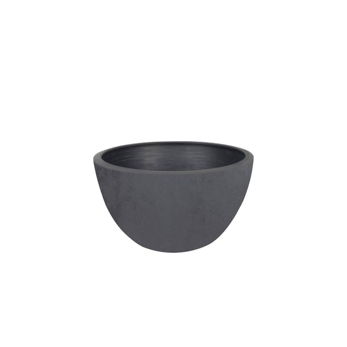 Eda Pot de fleurs vasque Basalt Up Ø 24,5 x 10,5 cm - 3,3 L - Gris anthracite - Eda