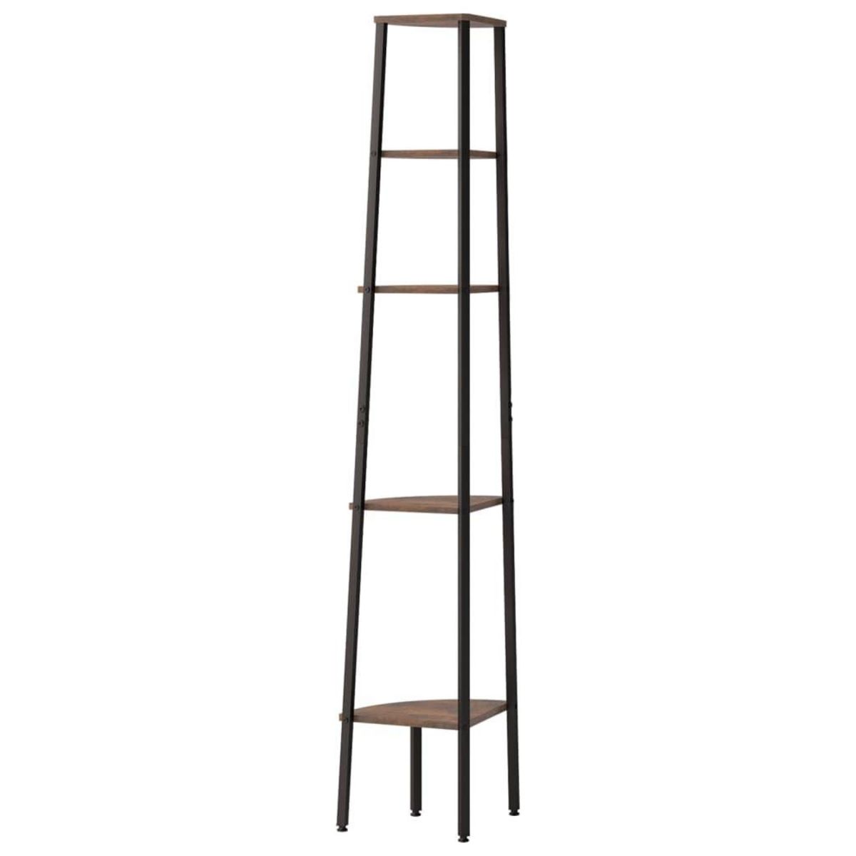 VIDAXL Etagere d'angle 5 niveaux Marron fonce et noir 45,5x31,5x180 cm