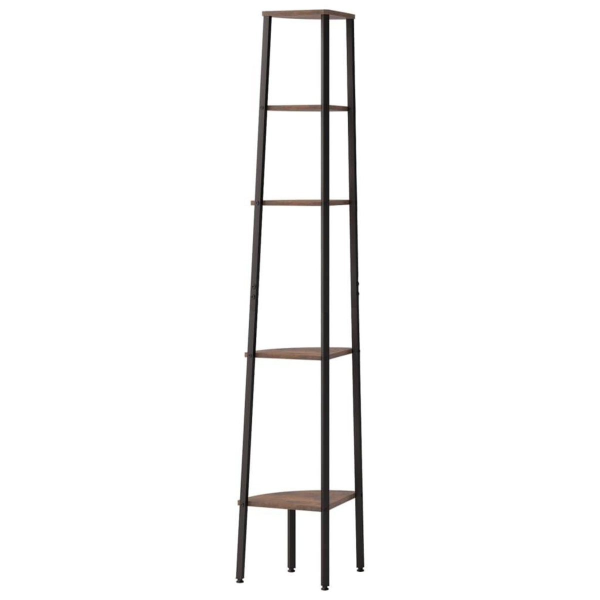 VIDAXL Etagere d'angle 5 niveaux Marron fonce et noir 45,5x31,5x180 cm