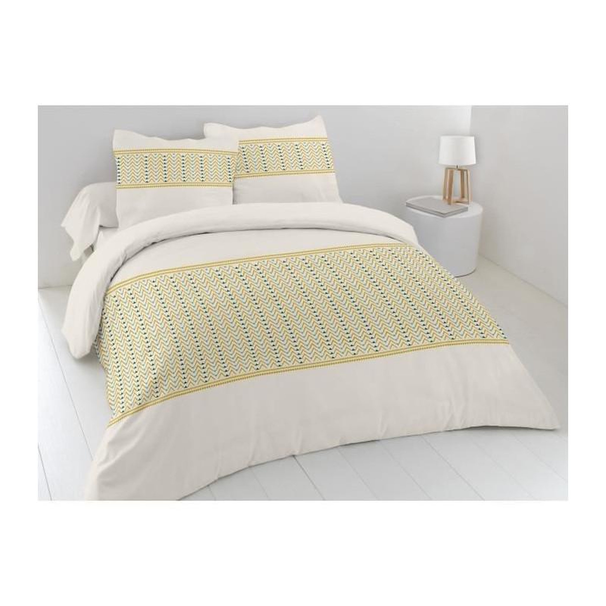 Voir la diapositive 3 : HOME LINGE PASSION Parure de couette HOME LINGE PASSION Nat - 3 Pcs - 220 x 240 - 100% Coton 57 Fils - Miel