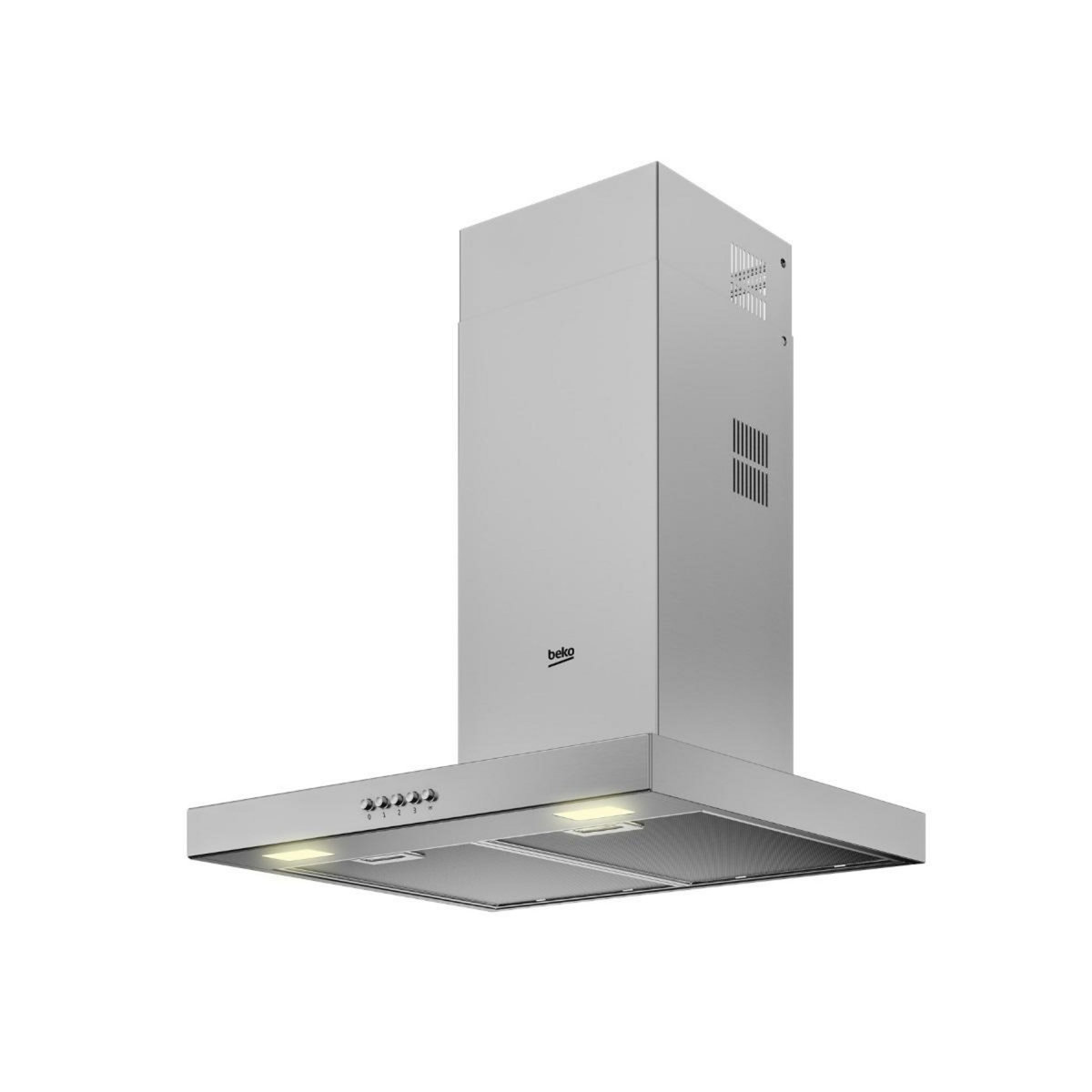 Beko Hotte décorative murale 60cm 68db 613m3/h inox - BHCB61622BXH