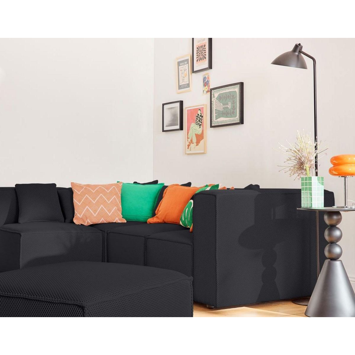 LISA DESIGN Arty - canapé modulable d'angle gauche 5 places - en tissu mailles 3d