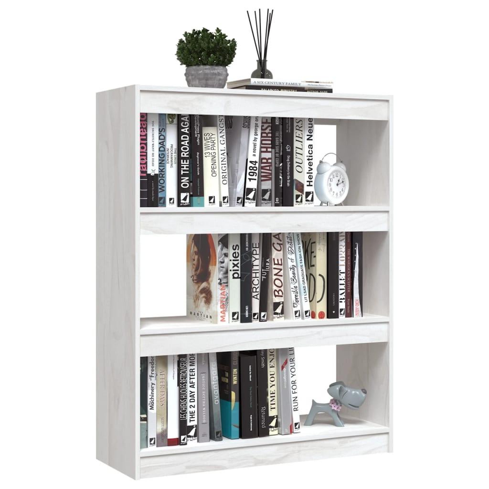 Voir la diapositive 4 : VIDAXL Bibliotheque/Separateur de piece Blanc 100x30x103 cm Pin massif
