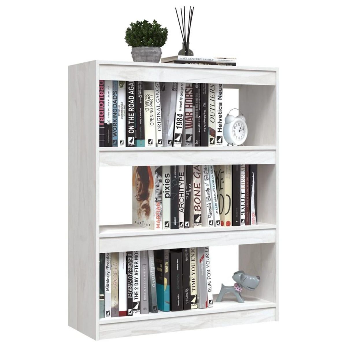 VIDAXL Bibliotheque/Separateur de piece Blanc 100x30x103 cm Pin massif