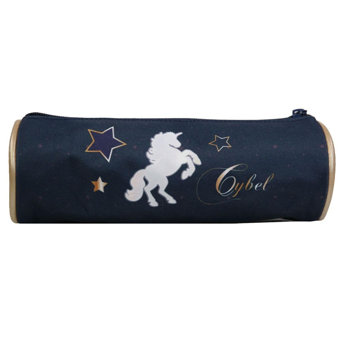 Bagtrotter BAGTROTTER Trousse scolaire ronde Cybel Bleue et Dorée