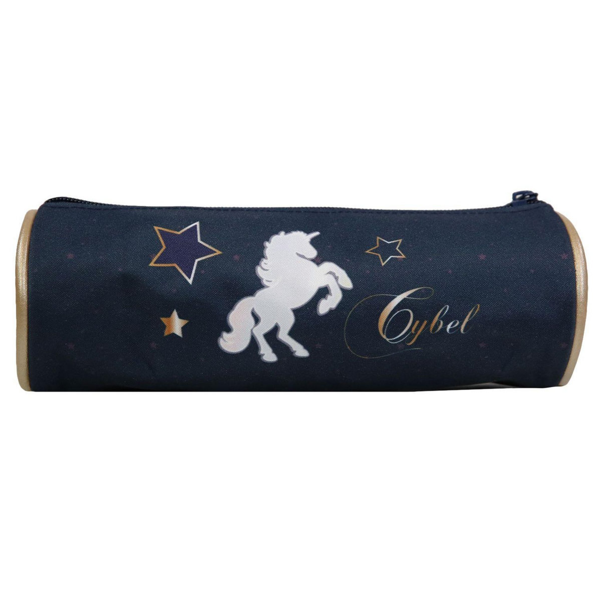 Bagtrotter BAGTROTTER Trousse scolaire ronde Cybel Bleue et Dorée