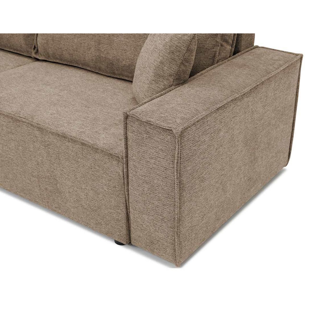 BEST MOBILIER Cezanne - canapé droit 3 places convertible avec coffre en tissu texturé