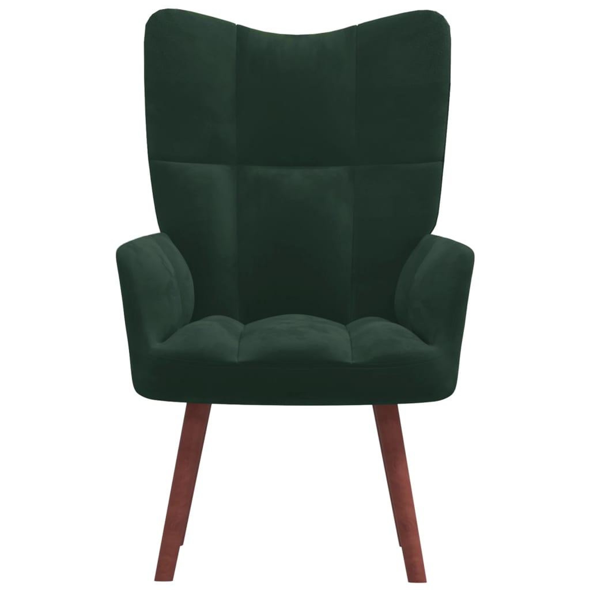 Voir la diapositive 2 : VIDAXL Chaise de relaxation Vert fonce Velours