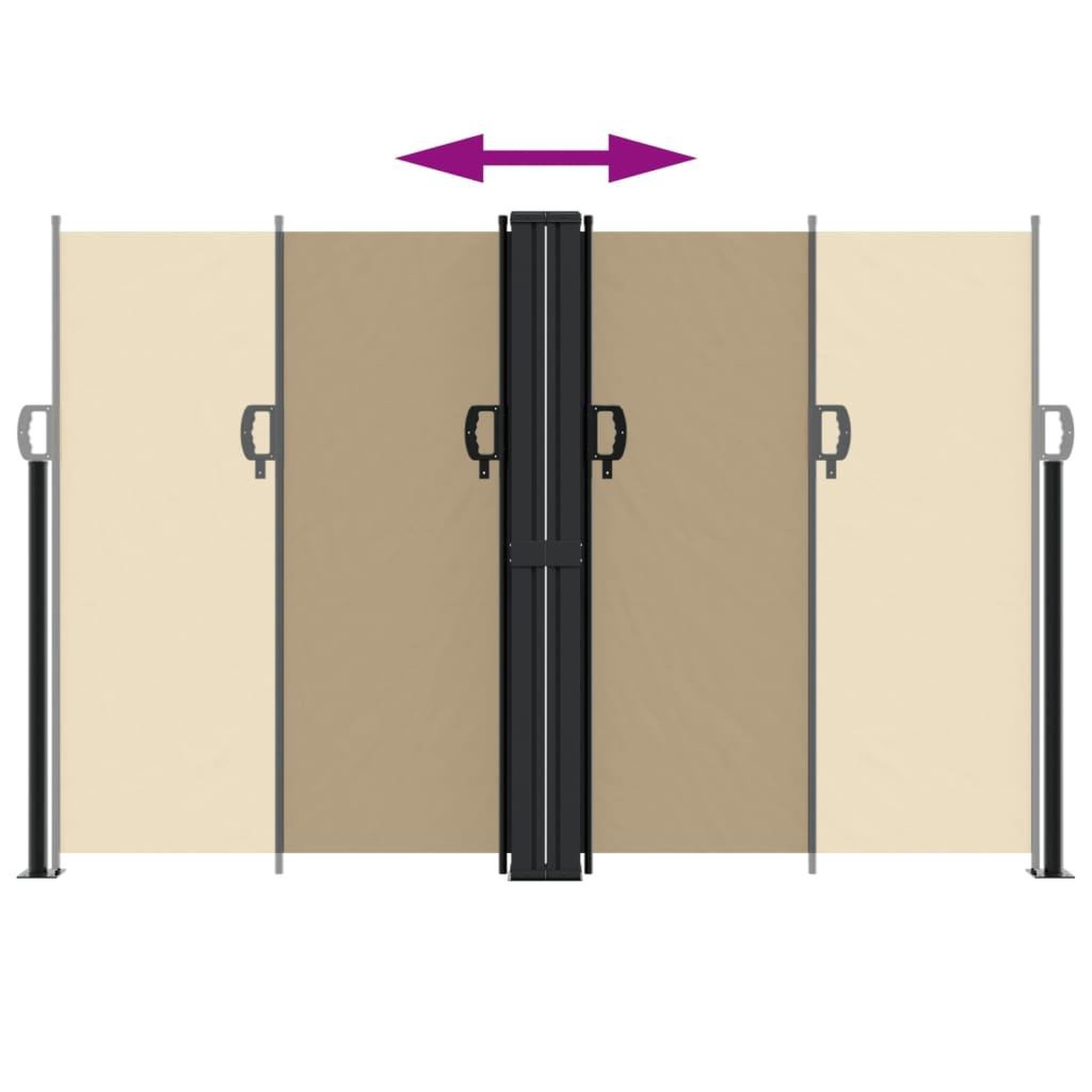 Voir la diapositive 5 : VIDAXL Auvent lateral retractable beige 160x1200 cm