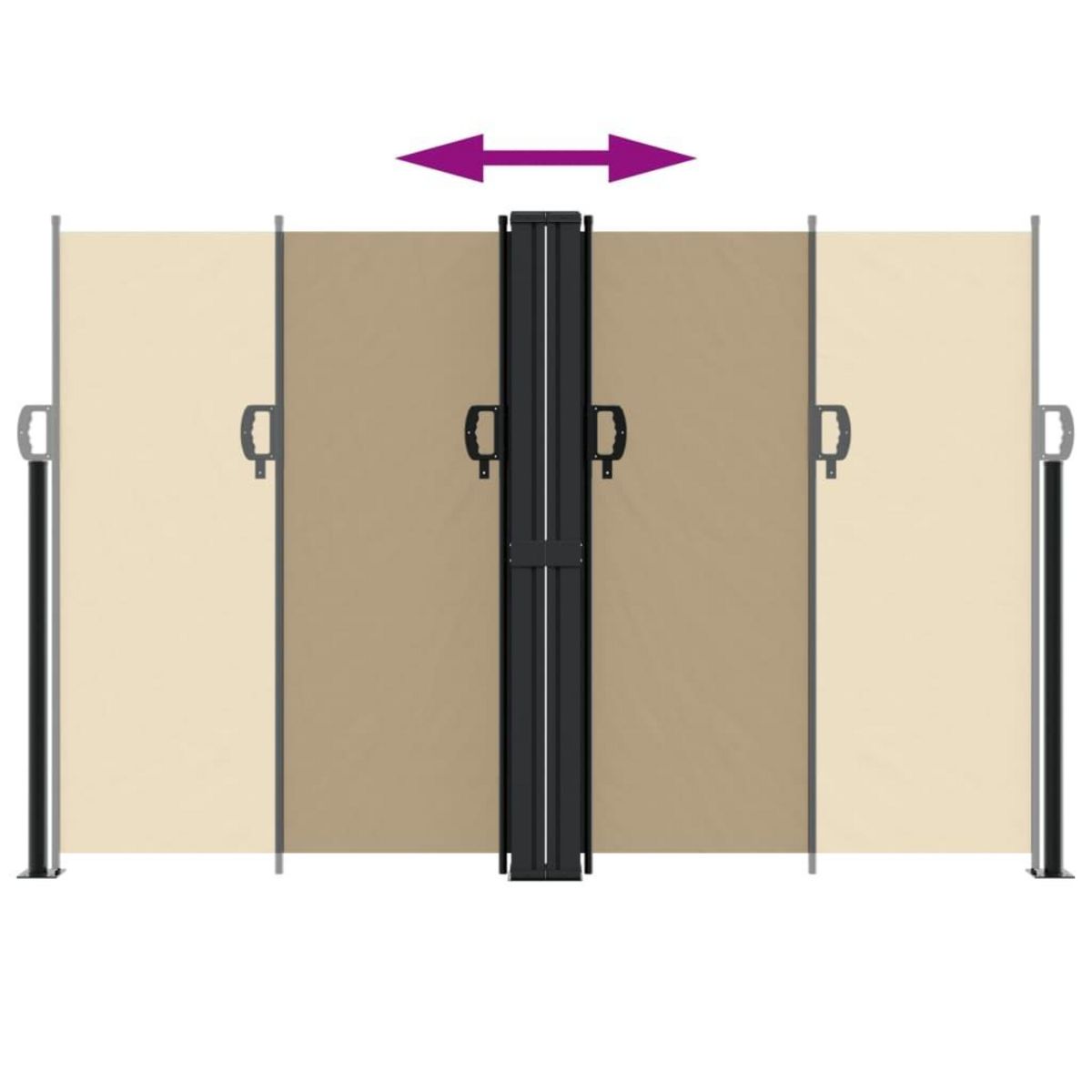 VIDAXL Auvent lateral retractable beige 160x1200 cm