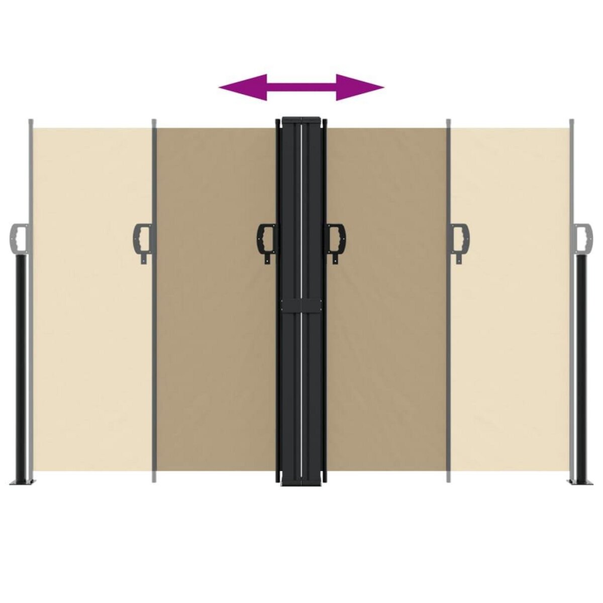 VIDAXL Auvent lateral retractable beige 160x1200 cm