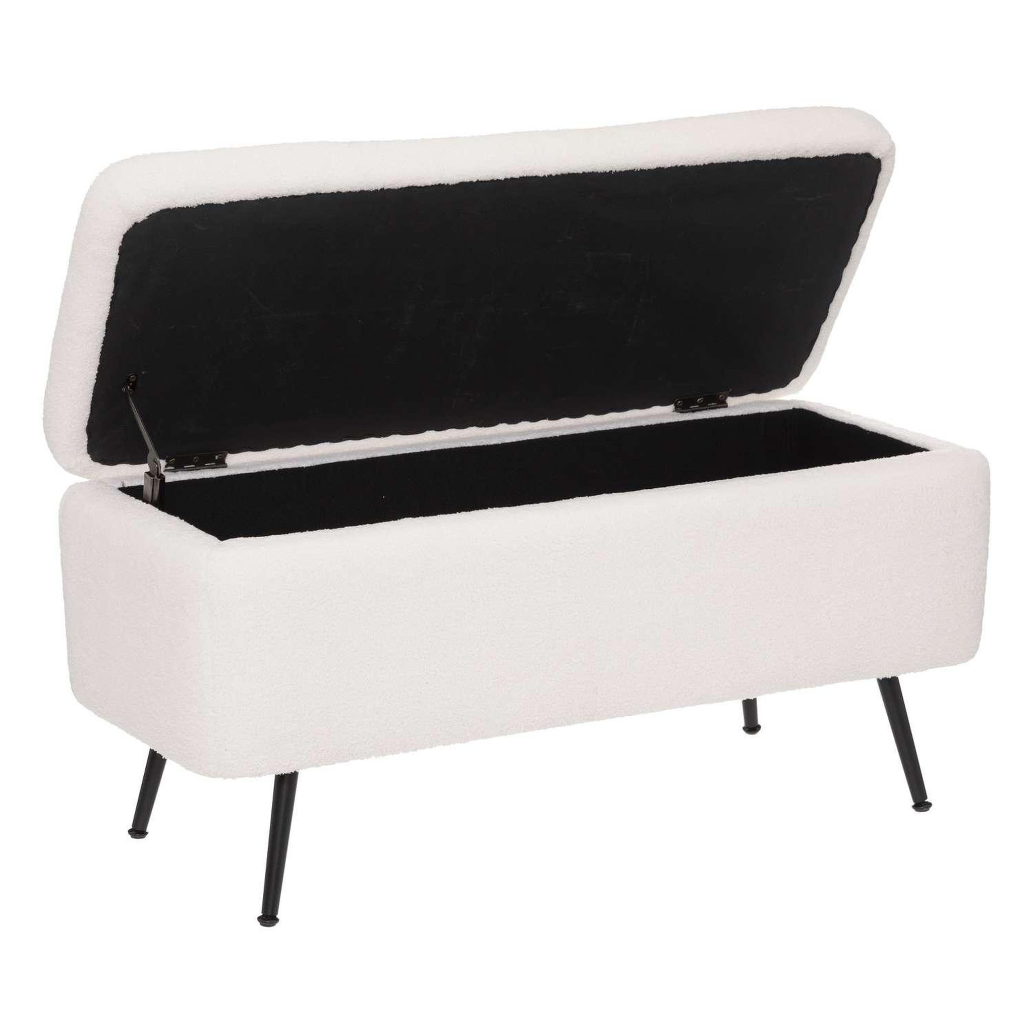 Voir la diapositive 3 : ATMOSPHERA Banc de rangement en velours aurora - blanc