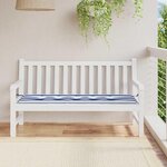 VIDAXL Coussin de banc de jardin rayures bleues et blanches 150x50x3cm