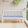 Voir la diapositive 1 : VIDAXL Coussin de banc de jardin rayures bleues et blanches 150x50x3cm