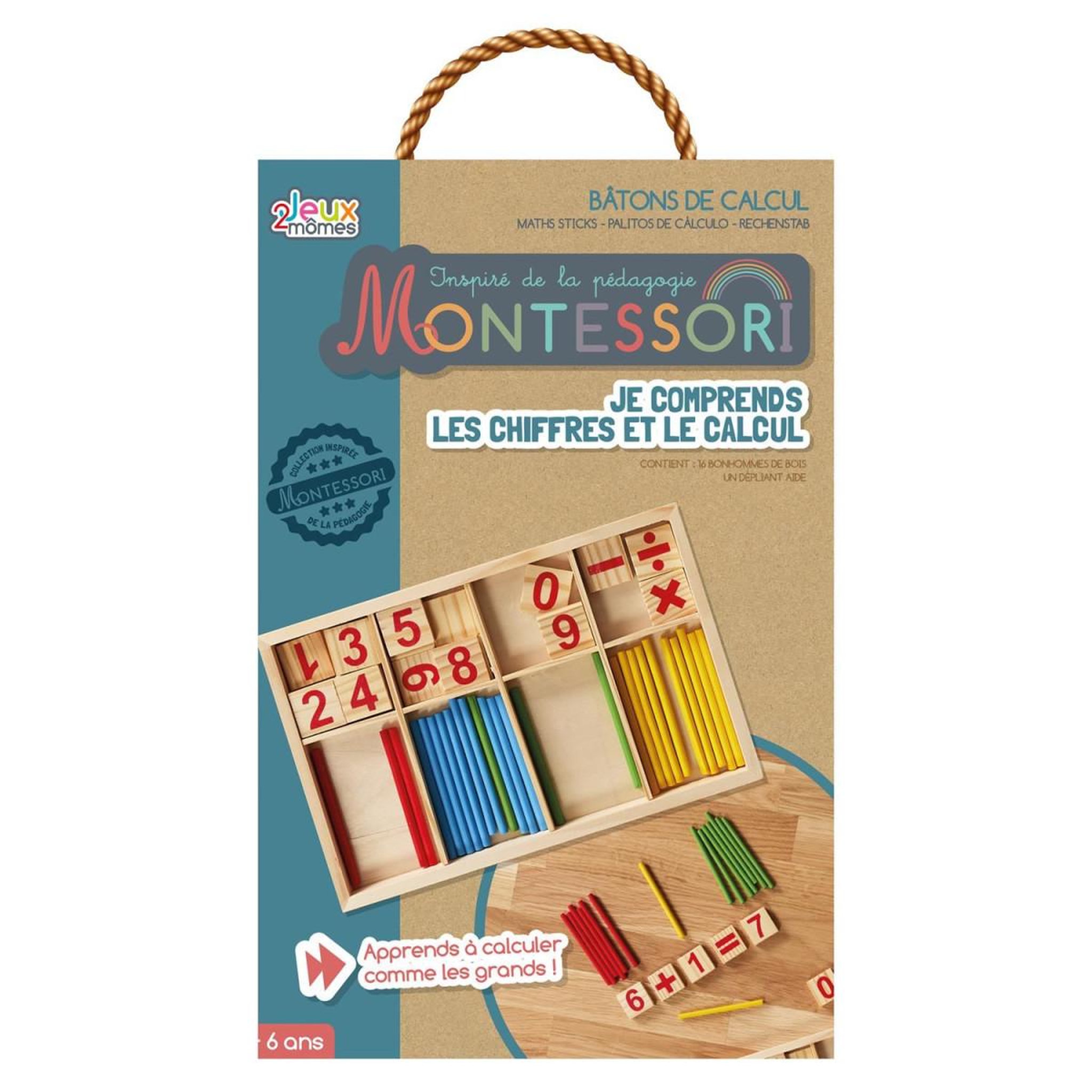 Jeux 2 momes Bâtons de calcul  je comprends les maths  24cm multicolore