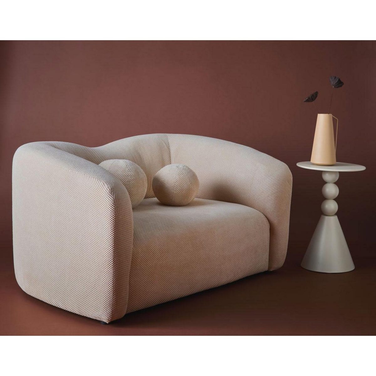 LISA DESIGN Charles - canapé droit 2 places en velours texturé