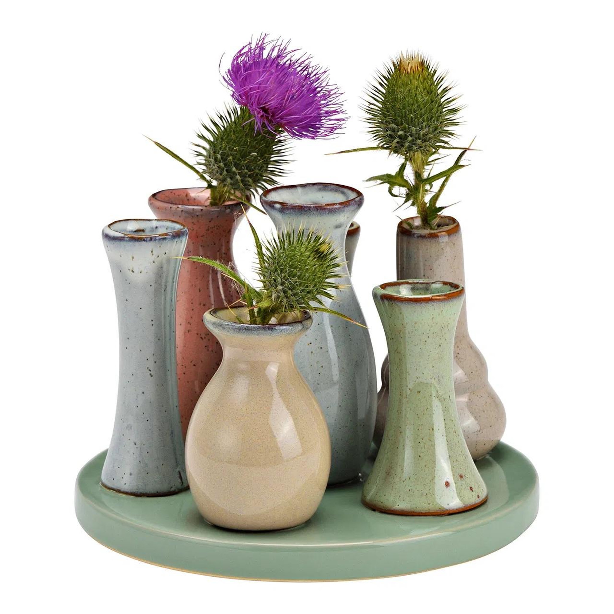 Voir la diapositive 2 : Eden Petits vases sur un plateau en ceramique