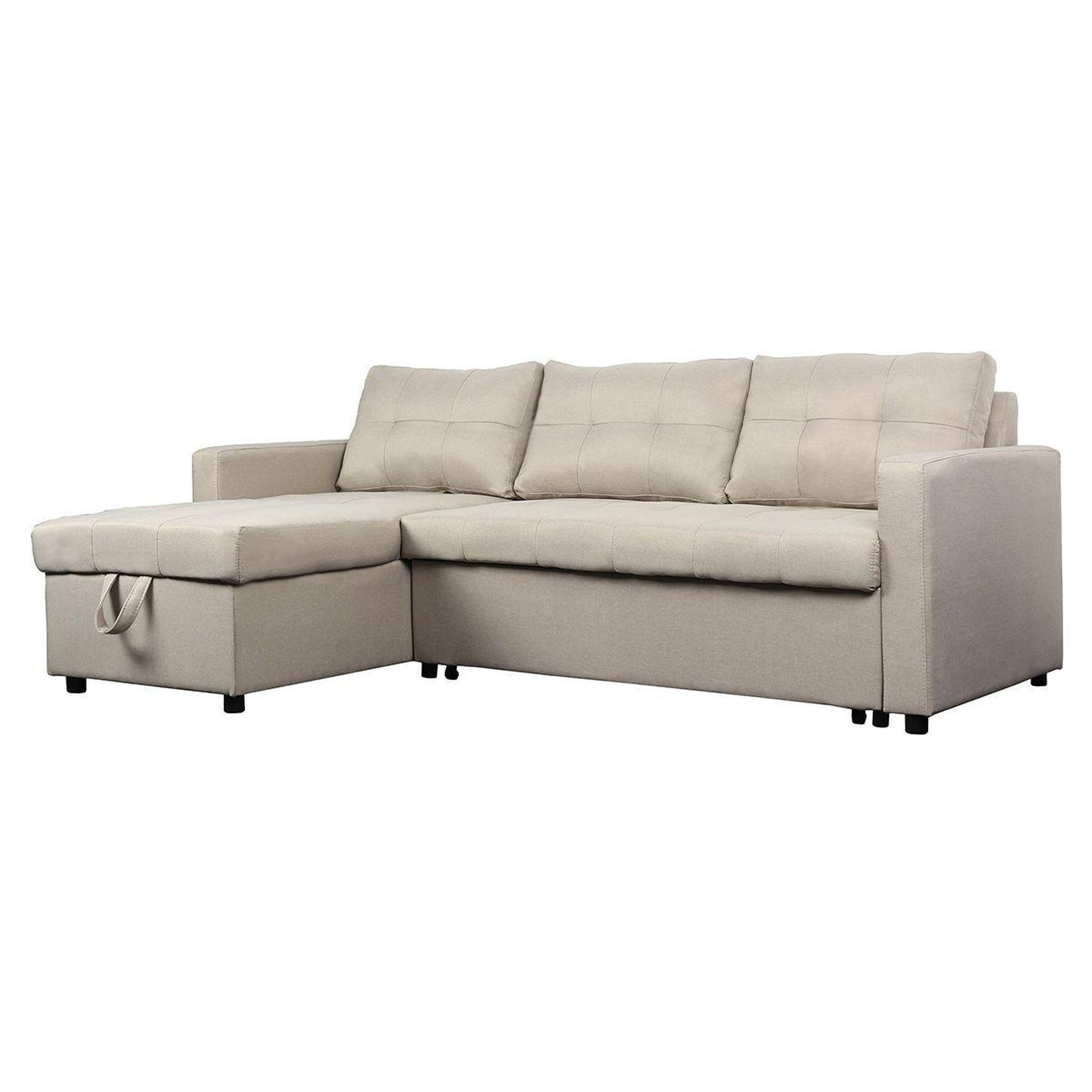 Voir la diapositive 2 : Paris Prix Canapé d'angle convertible tissu  corto  221cm beige