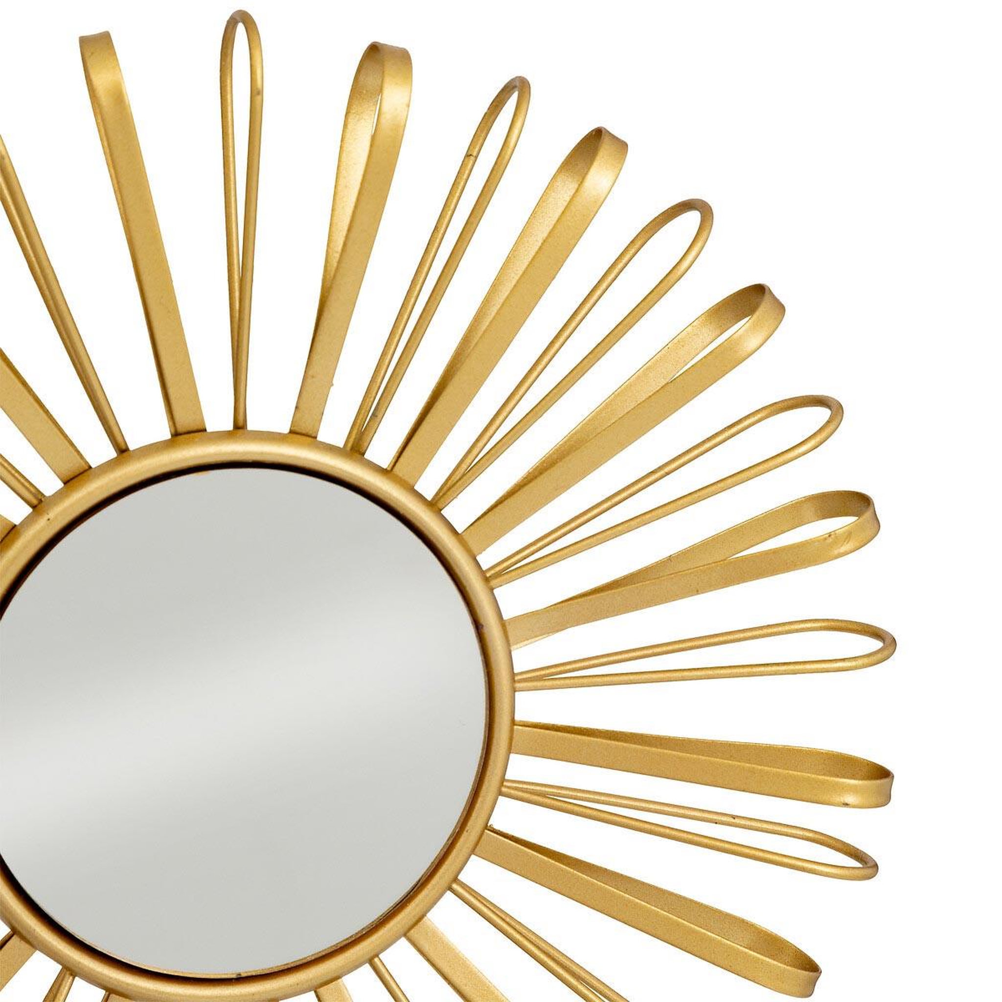 Voir la diapositive 3 : ATMOSPHERA Lot de 3 Miroirs Muraux Soleils  Warren  24cm Doré