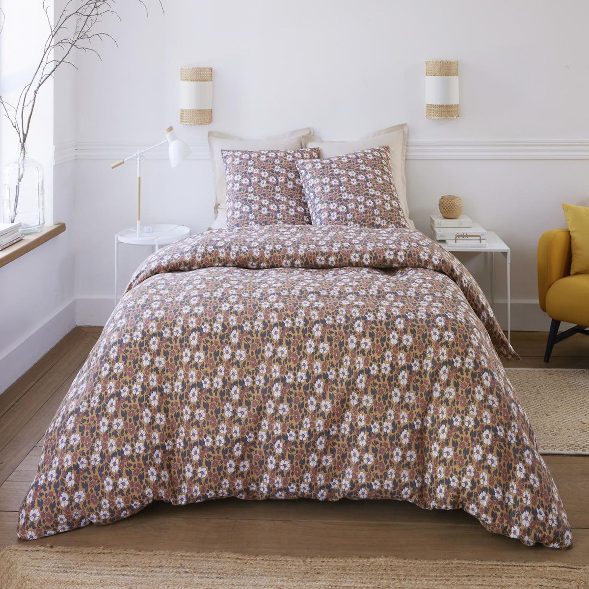 BATON ROUGE Parure housse de couette 100% gaze de coton imprimé verone