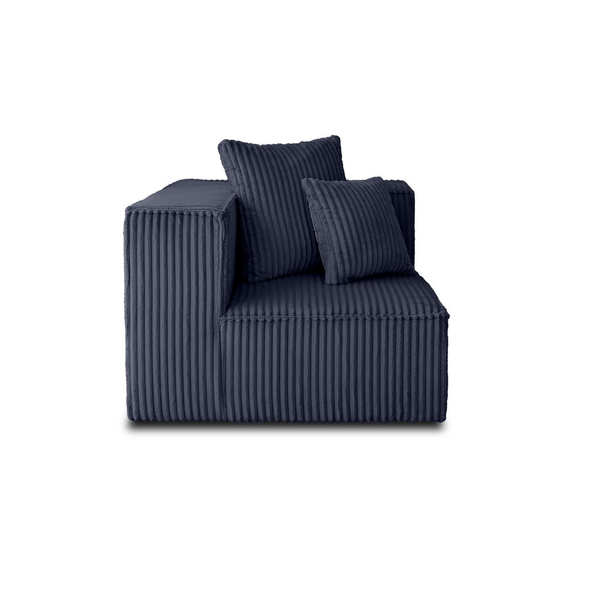 LISA DESIGN Colombine - module d'assise d'angle réversible - en velours côtelé grosses côtes