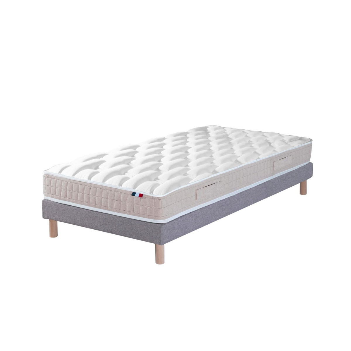 IDLITERIE Ensemble Matelas 100% latex 5 zones ORIGINEL + Sommier - Spécial Dos Sensible - Fabriqué en France