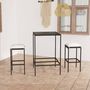 Voir la diapositive 1 : VIDAXL Ensemble de bar de jardin 3 pcs et coussins Resine tressee Noir