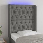 VIDAXL Tete de lit a LED Gris fonce 83x16x118/128 cm Tissu