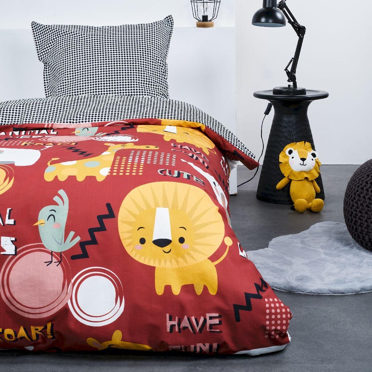 TODAY Parure housse de couette enfant coton 57 fils GIRAFE