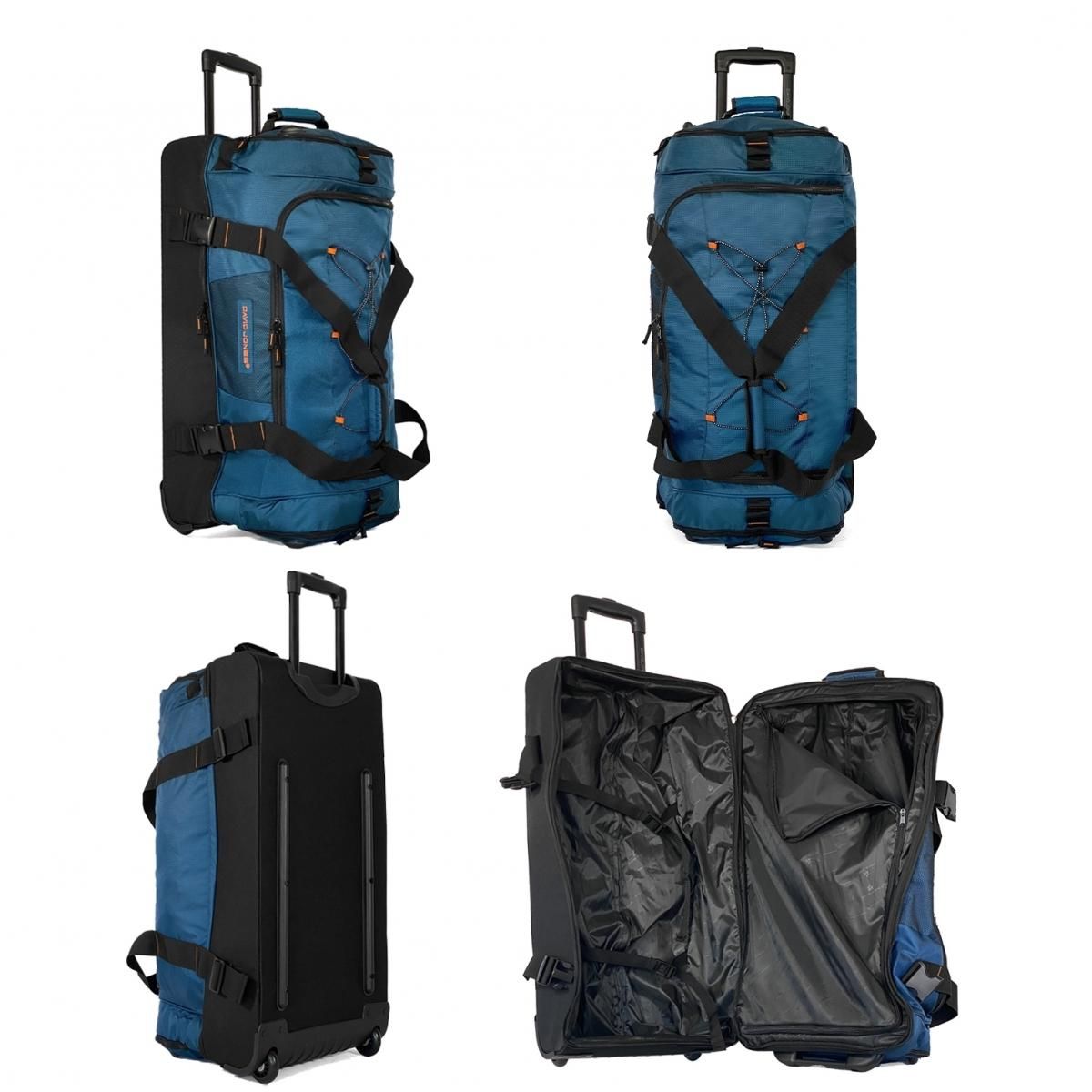 David Jones Sac de voyage à roulettes 100L double compartiment 78cm